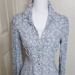 Blue n white floral print dress